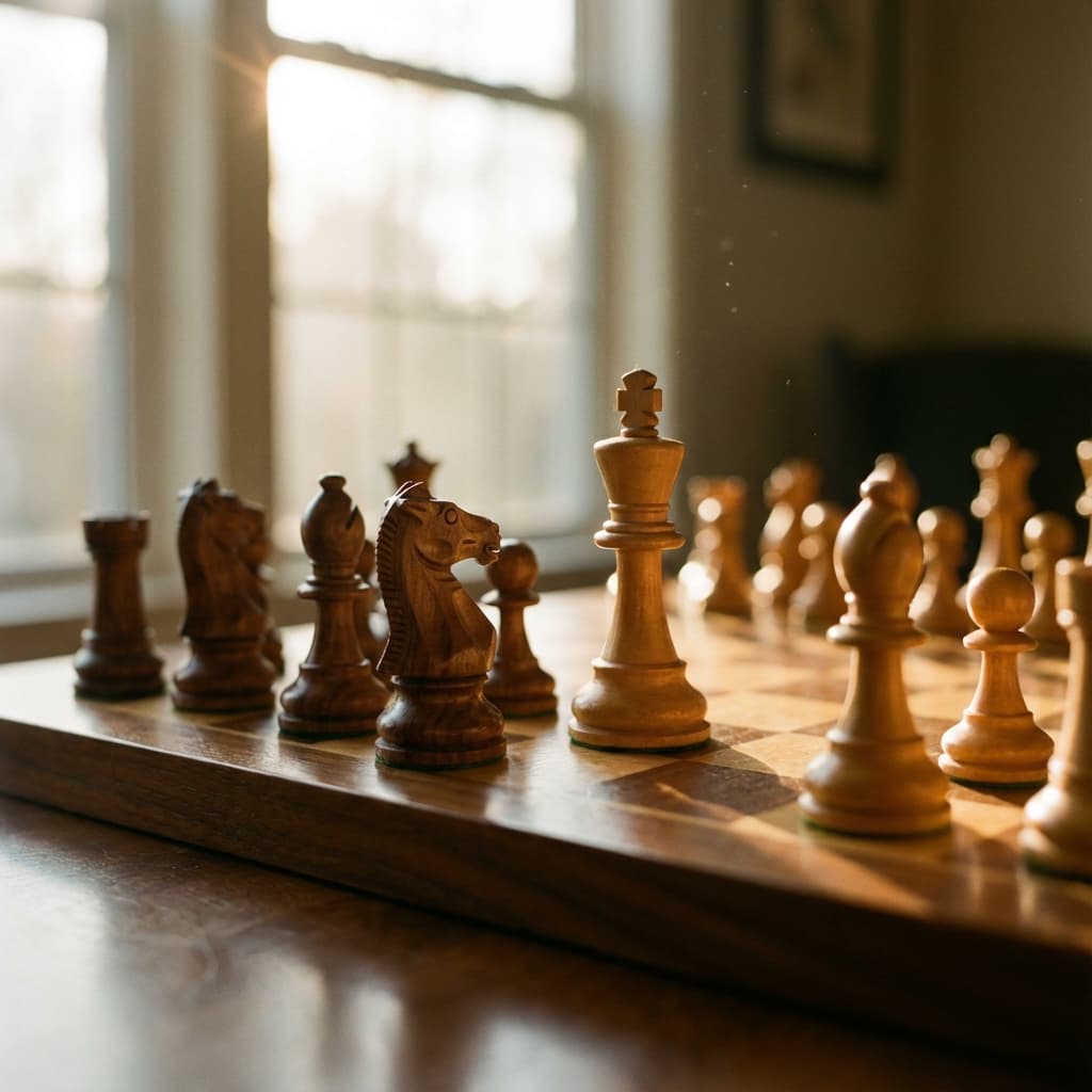 Chess board close up
